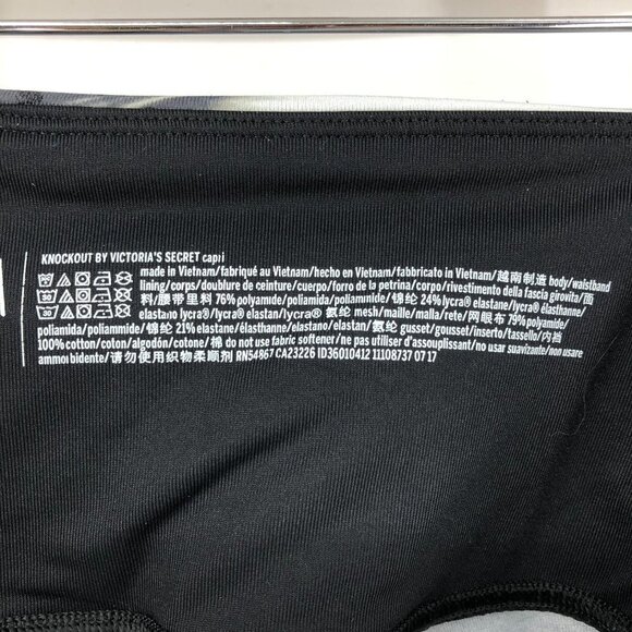 Victoria Sport Athletic leggings in Black with White Streaks Accent Size M - Picture 6 of 13